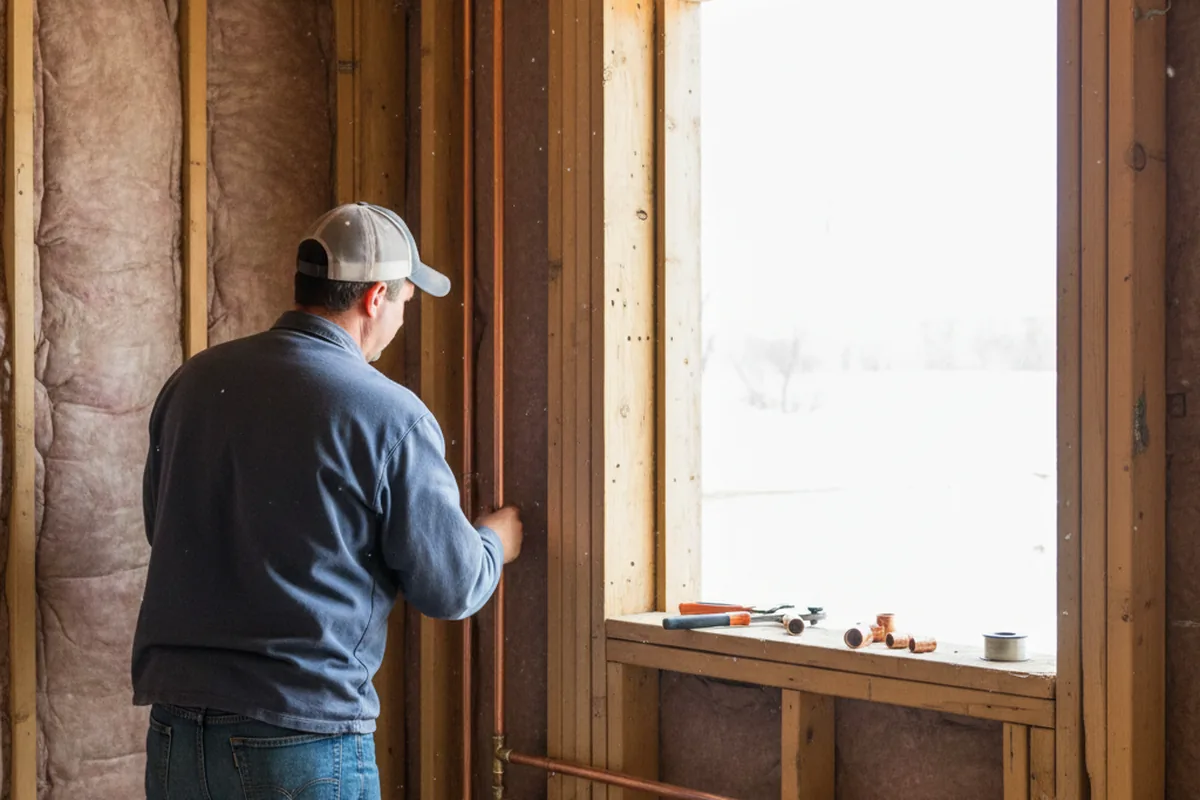 Licensed plumber running new copper supply lines in a North Port home